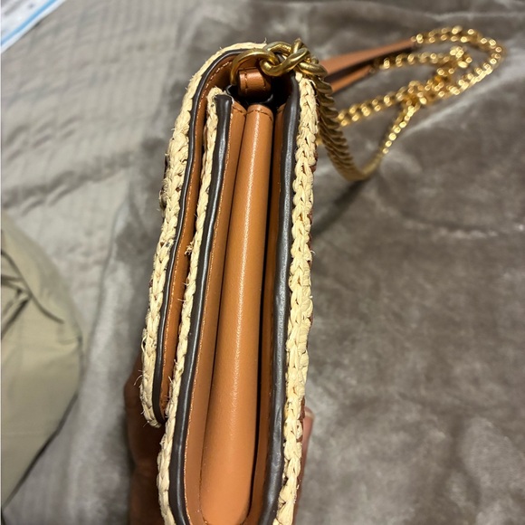 Tory Burch Brown and Cream Crossbody Bag with Gold Chain - Picture 9 of 13